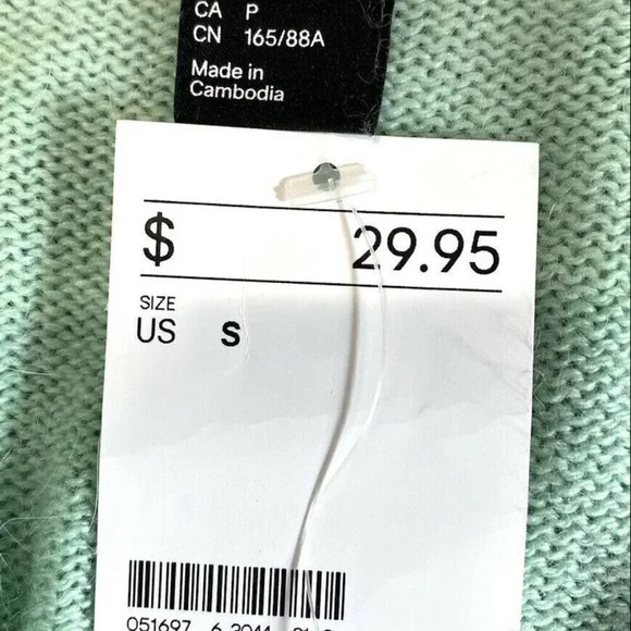 NWT H&M BASIC Women Long Sleeve Open Front Green Casual Cardigan Sweater Small - Picture 11 of 12